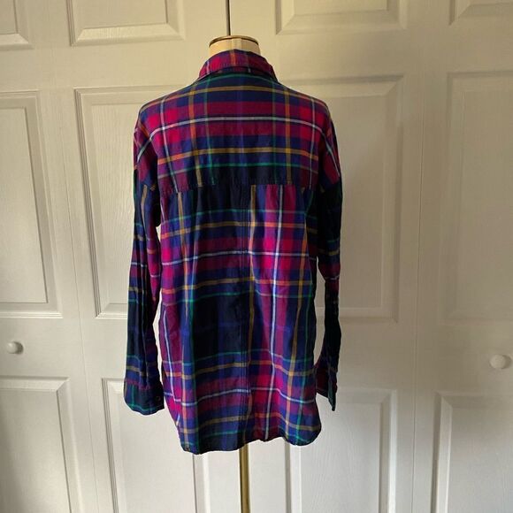 NWOT - Old Navy Plaid Boyfriend Long Sleeve Button Down Shirt - M - Picture 5 of 5